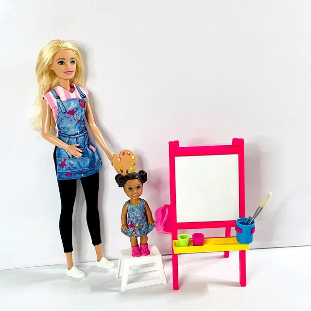 BARBIE YOU CAN Be Anything ART TEACHER Doll Set 2019 Mattel 34.54