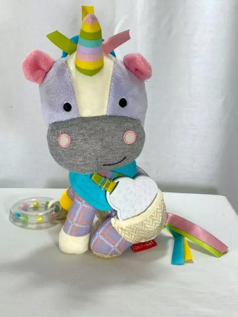 Skip Hop Bandana Buddies Plush Activity Unicorn Crinkle Rattle Teethers Sewn Eye