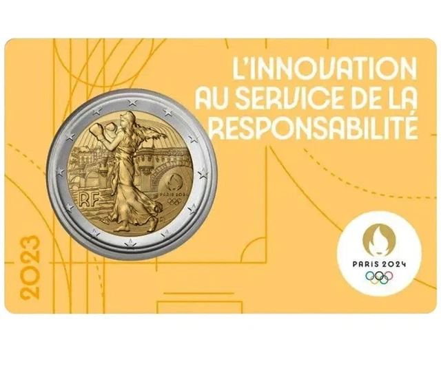 france-2-euro-2023-bu-coin-card-jaune-jeux-olympiques-paris-2024