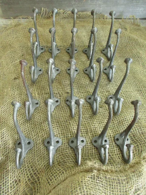 25 Coat Hooks 4" Hat Entry Way Hall Tree Keys Hat Towel Bath Closet Cast Iron 2