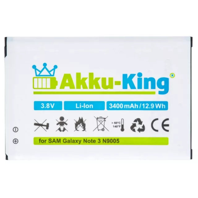 Akku-King Akku für Samsung Galaxy Note 3 N9005 N9002 N9000 - B800BE 3200mAh