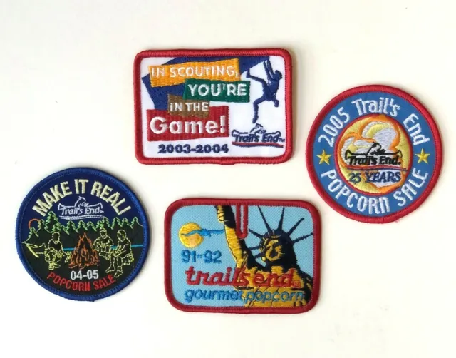 Lot of 4 Trail s End Boy Scout Patches Statue of Liberty 25 Years Popcorn BSA