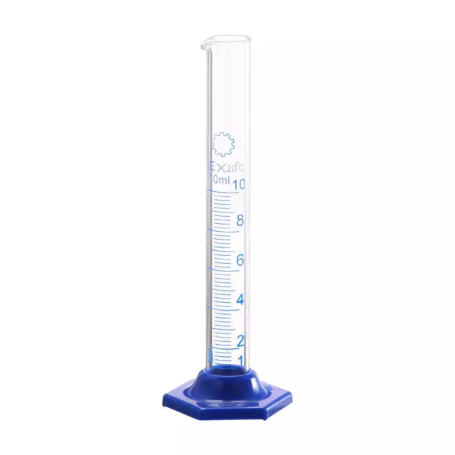 Cylindre Gradué Borosilicaté 10ml Éprouvette Tube Essai Hexagonal pour Domicile