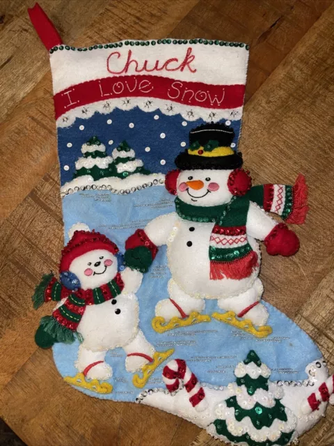 bucilla felt christmas stocking kits 18inch Finished Completed