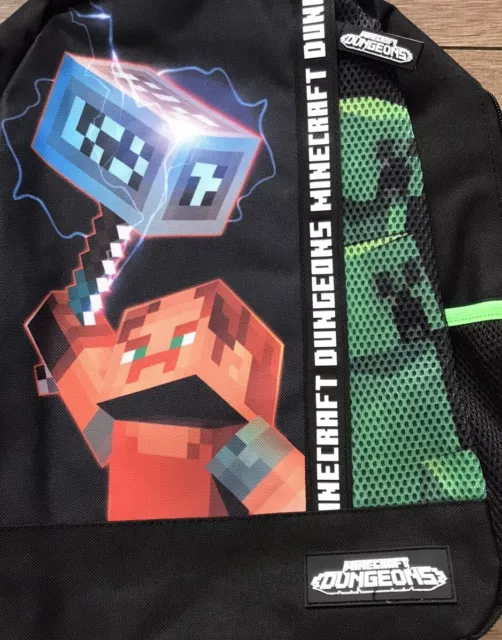 Minecraft Dungeons schwarzer Rucksack Rucksack Tasche Schule Gamer 2