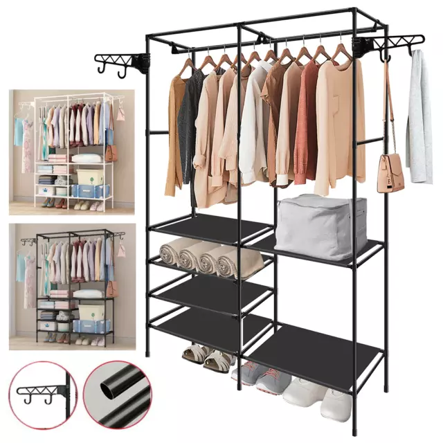 Heavy Duty Clothes Rail Rack Hanging Garment Display Stand Shoe Storage Shelf AU
