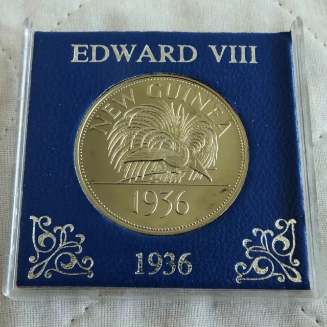 EDWARD VIII 1936 NEW GUINEA PROOF PATTERN PLAIN EDGE CROWN - cased