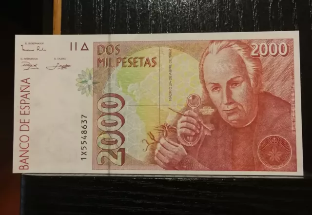 Feliciano. Billete de 2000 pesetas año 1992-E.B.C.+ Celestino Mutis