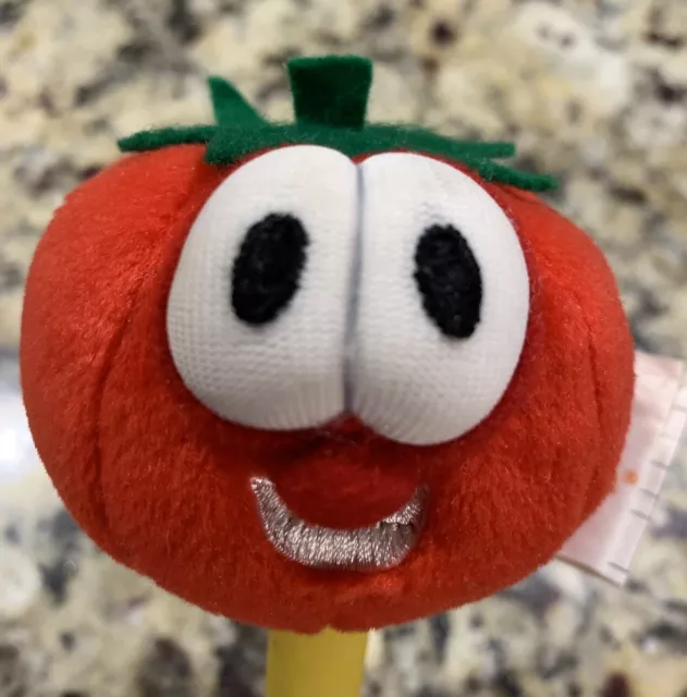 NWT Vintage 1990s Veggie Tales Bob The Tomato FINGER PUPPET Big Ideas Plush +Tag