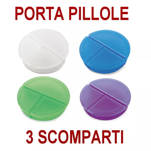 PORTA PILLOLE Pasticche PASTIGLIE 3 SCOMPARTI Giornaliero SETTIMANALE Medicine !