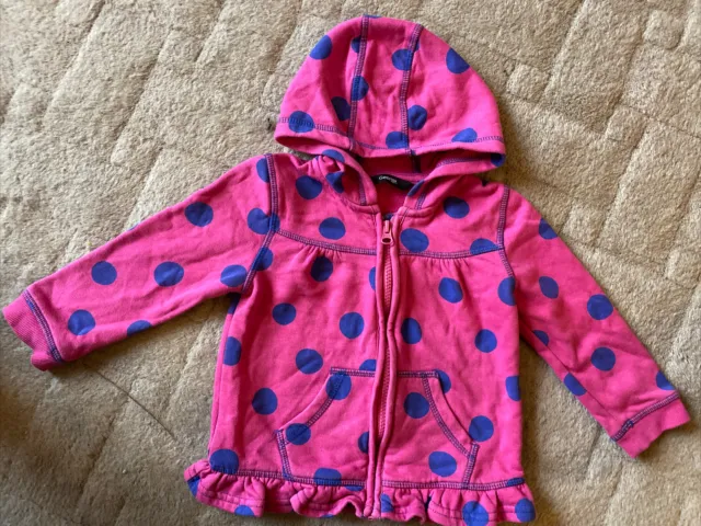 Asda George pink polka dot girls hoodie size 18-24 months