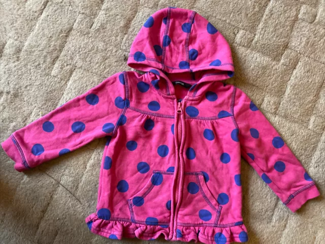 Asda George pink polka dot girls hoodie size 18-24 months
