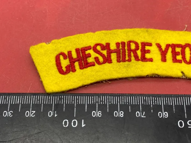 WW2 British Army CHESHIRE YEOMANRY - Original Cloth Shoulder Title. 3