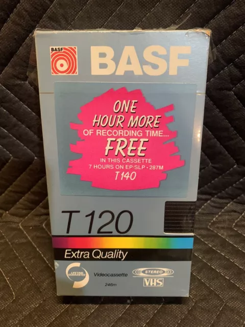 Lot 2 BASF T-120 Extra Quality 2 4 6 Hour Blank VHS Video Tapes NEW Sealed NOS