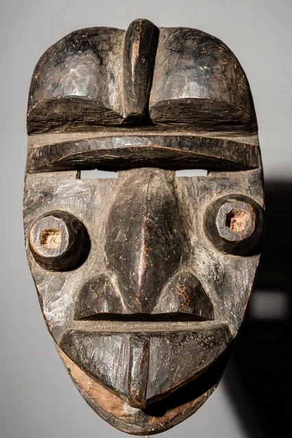 Old Folk Wood Carved African Guere We Ivory Coast Tribal Mask Figure Statue