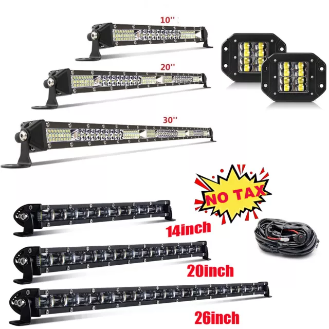 12V 24V LED Work Light Bar Flood Spot Lights Driving Lamp Offroad Car Truck ATV