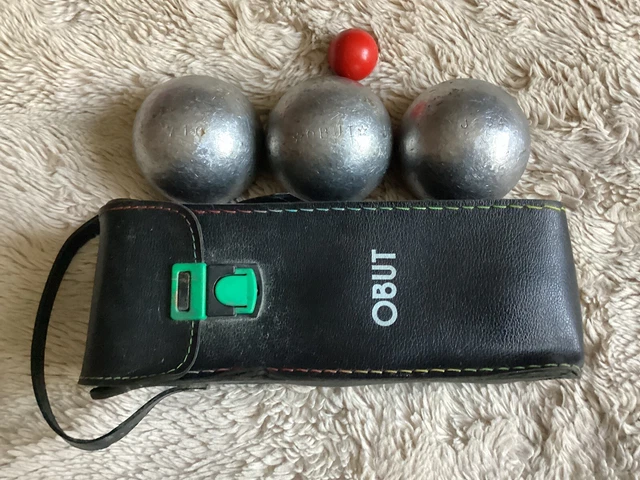 Triplette De Boules De Pétanque Bout 110 , 710 , J 634  Avec Sacoche Et Bouchon