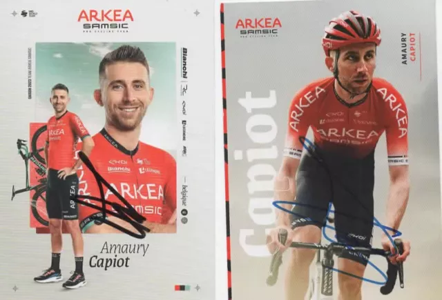 TOUR DE FRANCE CYCLISME autographe  de AMAURY CAPIOTsur 2 cartes ARKEA