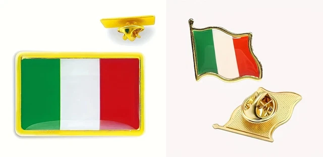 Spilla Bandiera Italiana In Metallo Smaltato - 1.9x1.6 Cm Per Giacca O Zaino | Accessorio Patriottico - Foto 3
