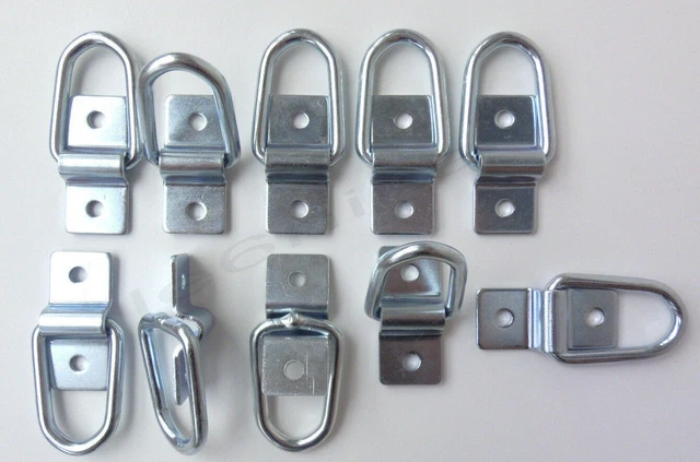 10x Tie Down Lashing Rings Staple Cleat for Truck Trailer Van Horsebox Boat Hook