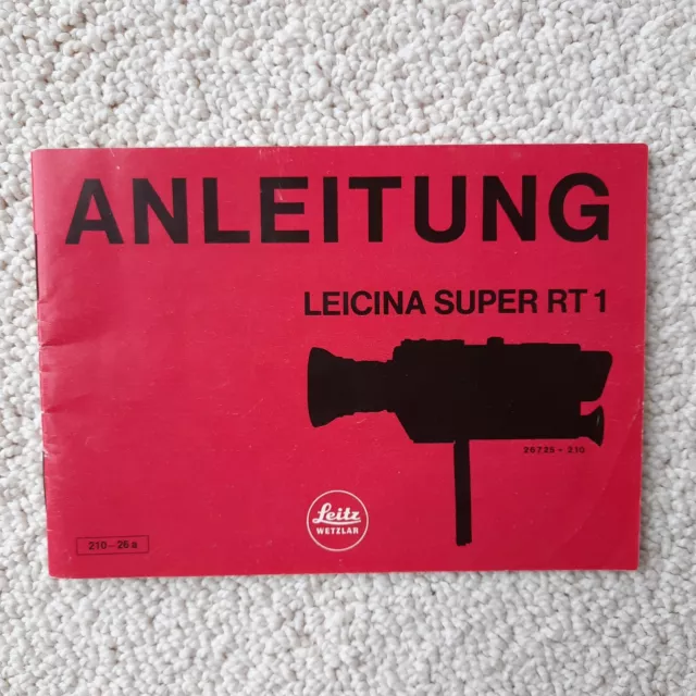 LEICA LEITZ LEICINA SUPER RT 1 FILMKAMERA SUPER 8 LEICA VARIO Bedienungsanleitun