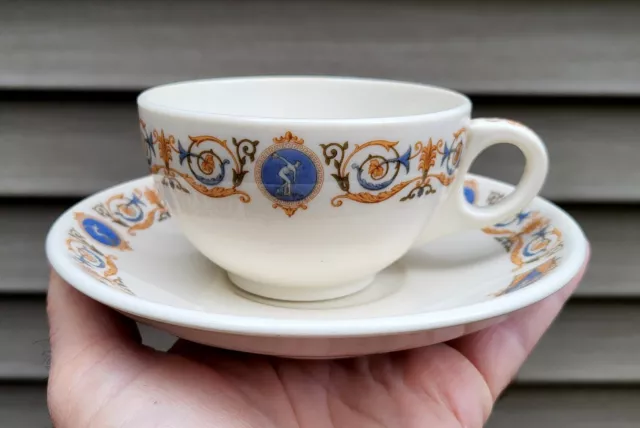 Milwaukee Road Syracuse China Galatea Cup Saucer Set 1930s Railroad Olympian