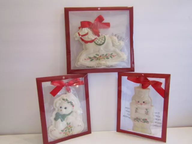 Lenox Christmas Holiday Cookie Press Ornaments LOT OF 3 Collection New NIP