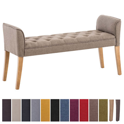 Colore:bianco CLP Panca Chesterfield Ramses In Similpelle I Panchina Ingresso Imbottita Capitonné I Panchina Fondo Letto Telaio Legno Scuro Dimensione:100 cm 