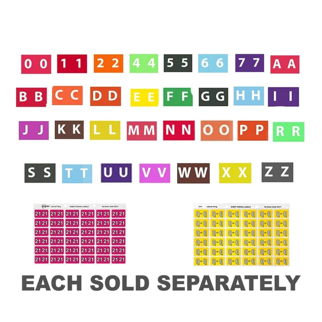 AVERY SHEET COLOUR Coding Adhesive Stickers Tags Labels 25x38mm ...