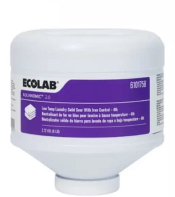 Lot of 2 Ecolab 6101758 Aquanomic 2.0 Low Temperature Laundry Solid Sour