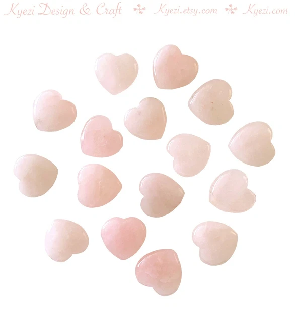 1 - 30pcs 20mm 25mm Natural Healing Crystal Gemstone Heart Stone Chakra Balance