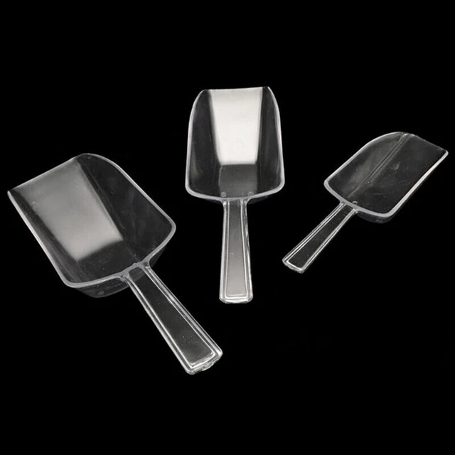 3* Clear Plastic Scoop Bar Buffet Wedding Sweet Sugar Food Ice Serving Gift H5E9