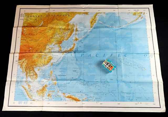 Large Hong Kong Map China Hawaii Japan Pacific US Military Army Corps 1963 HUGE