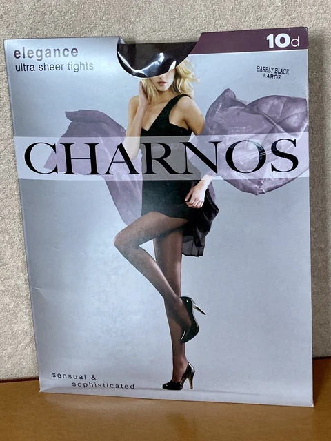 CHARNOS ELEGANCE ULTRA Sheer 10 Denier Tights Size Large Shade Barely Black  Bnip £7.50 - PicClick UK