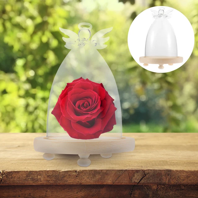 Soporte para flores de vidrio forma de ángel cubierta de vidrio adorno Valentina