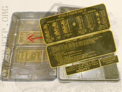 PLATE PLAQUETTE PLAQUE POSTE RADIO GRC9 RT77 RECEPTEUR CROSLEY jeep willys ww2 