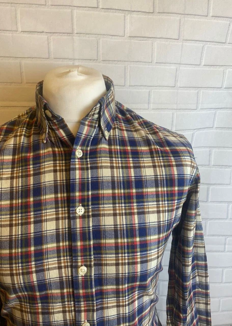 Camicia Charles Tyrwhitt PICCOLA 15" vestibilità slim blu con bottoni a scacchi polsino