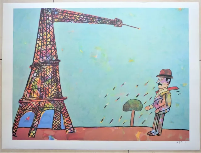 Antonio Segui " PARIS "  große limitierte Farblithografie, mit Hand signiert