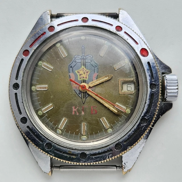 VINTAGE VOSTOK 2414A KGB Amphibia Soviet wrist watch man Russian