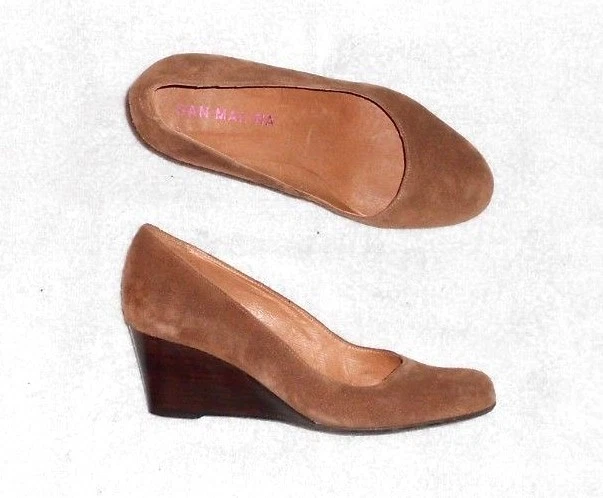 Escarpins Olivier Michel En Daim Marron - Taille 38, Petits Talons Compensés, Très Bon état