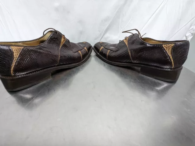 BELVEDERE BROWN TWO Tone Lizard Men's Shoes Size 8.5 -NH $9.99 - PicClick
