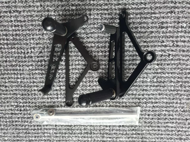 Motorcycle Universal Rearsets Alloy Finished in Black Footrest 110mm Cafe Racer