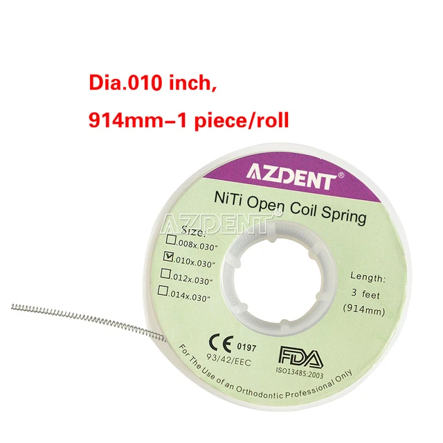 AZDENT Dental Orthodontic NITI Open Coil Springs 010*030" 914mm/ 3 feet
