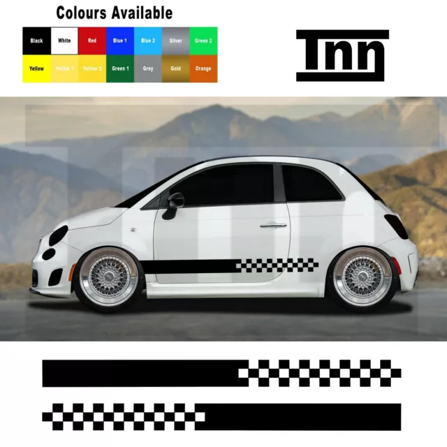 Side Stripes For Fiat 500 595 Spider Punto Livery Flag Graphic Decal Sticker Set