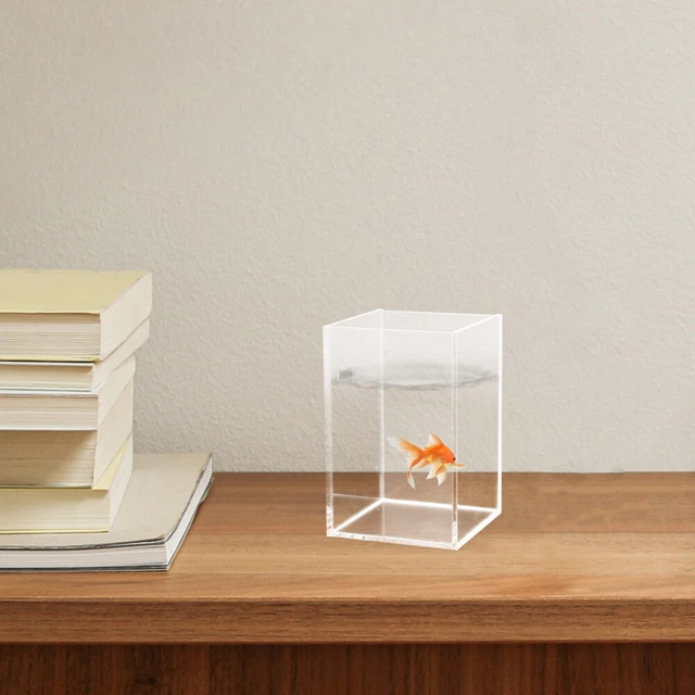 2x Betta Tank Betta Aquarium Desk Fish Tank for Office Desktop Study Room 3