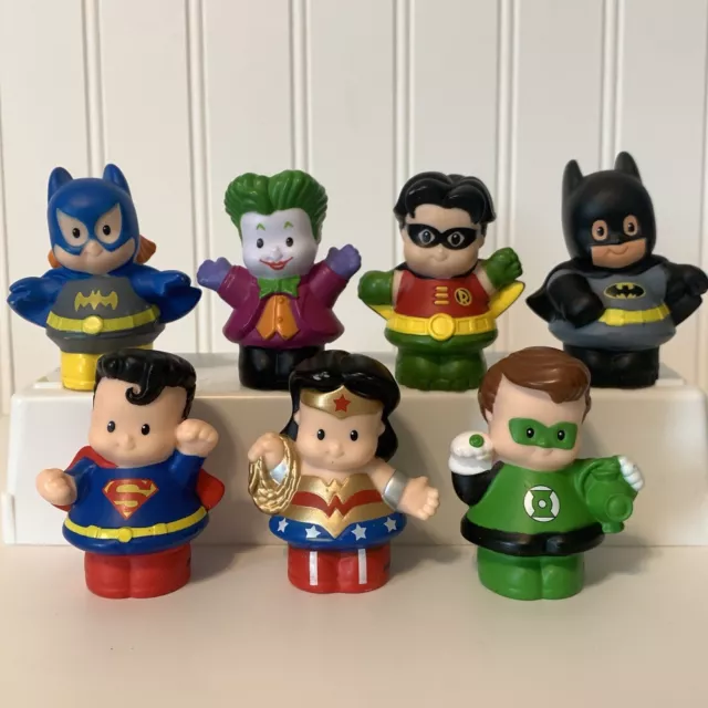 Fisher Price Little People DC Super Friends Super Heroes Lot Of 7