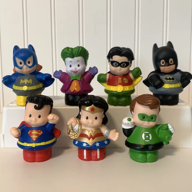 Fisher Price Little People DC Super Friends Super Heroes Lot Of 7 Fisher Price Little People DC Super Friends Super Heroes Lot Of 7