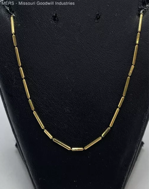 24" 14K Yellow Gold Bar Link Necklace - 3.48 Grams
