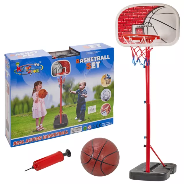 Free Standing King Sport Kids Basketball Hoop Net Set Backboard Stand Children