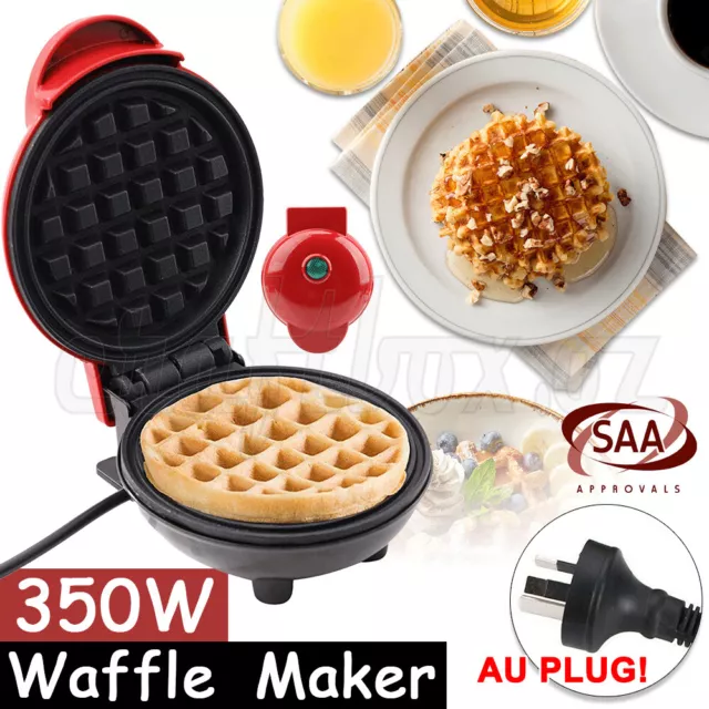 350W Mini Waffle Maker Non Stick Snacks Pancake Cake Breakfast Making Machine